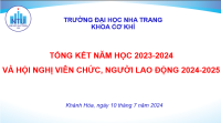 KHOA CƠ KHÍ TỔ CHỨC TỔNG KẾT NĂM HỌC 2023-2024 VÀ HỘI NGHỊ VIÊN CHỨC-NGƯỜI LAO ĐỘNG 2024-2025 