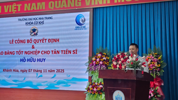 KHOA CƠ KHÍ TỔ CHỨC CÔNG BỐ QUYẾT ĐỊNH VÀ TRAO BẰNG TIẾN SĨ CHO NCS HỒ HỮU HUY